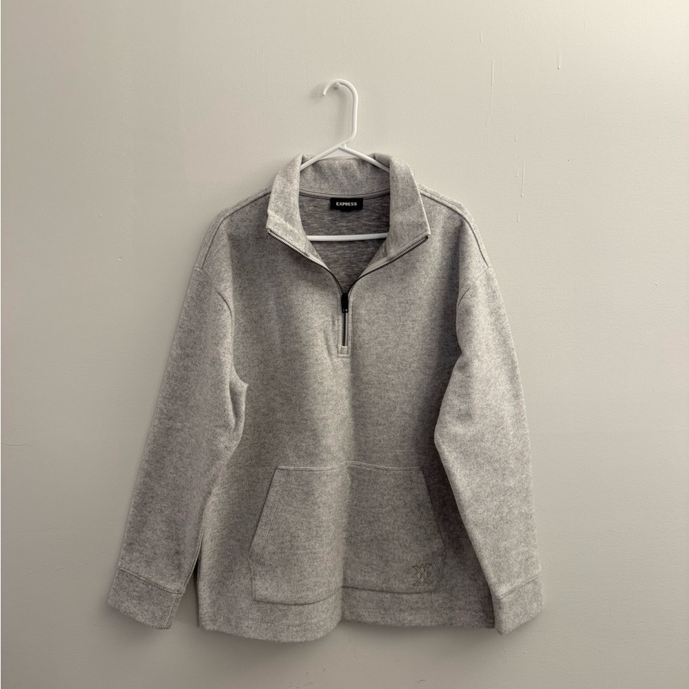 Express Gray Quarter-Zip Pullover